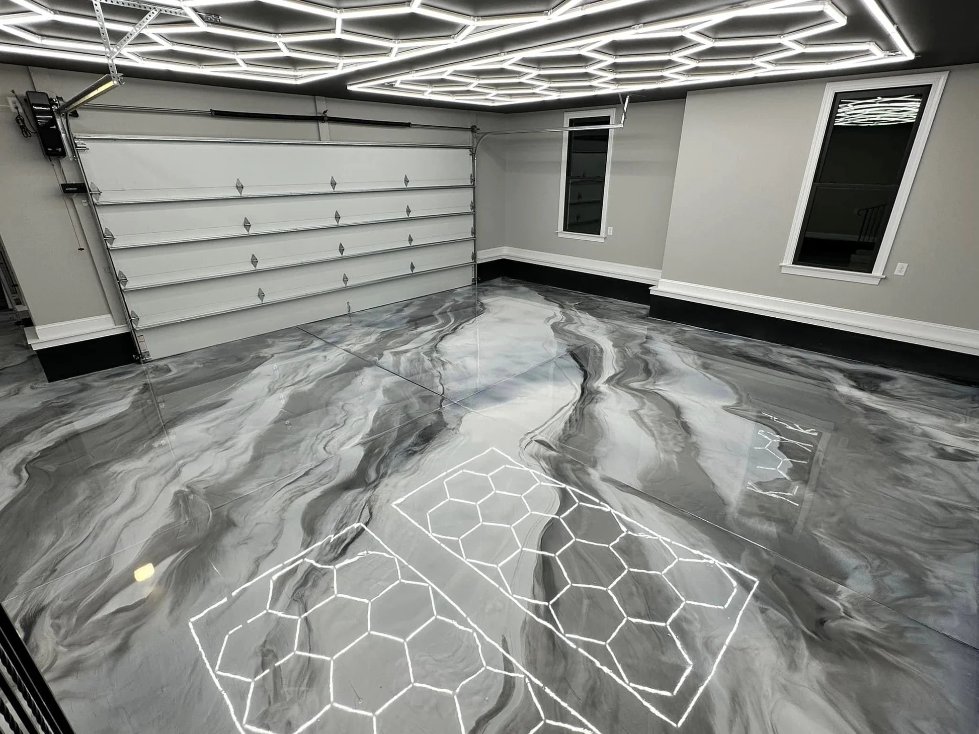 Premium metallic epoxy garage floor